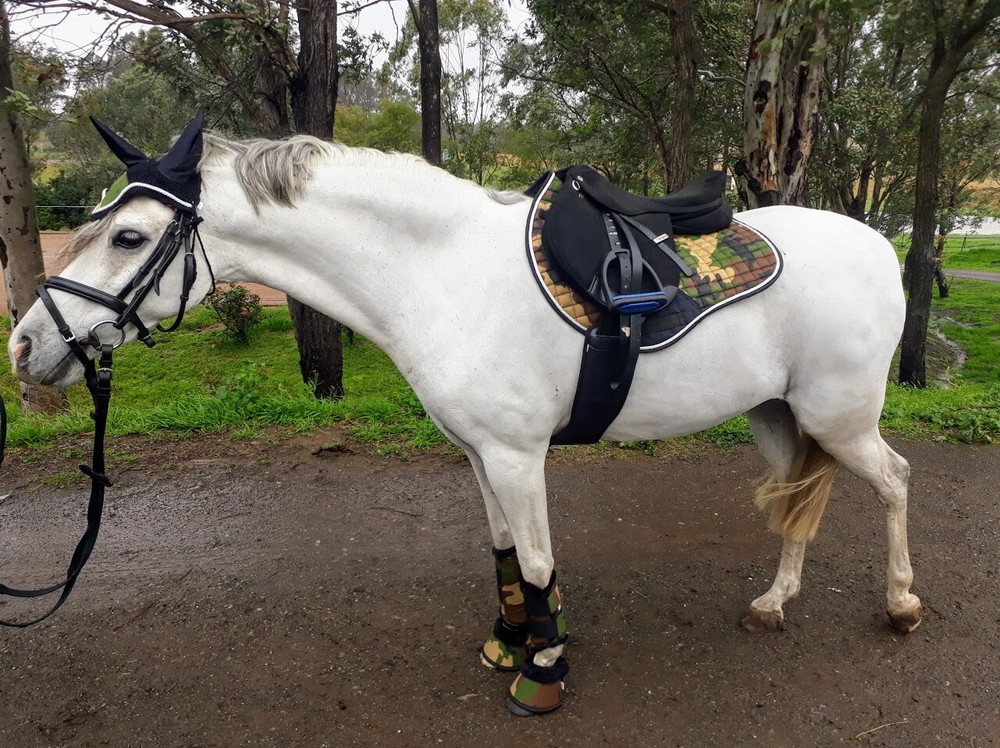 Green Camo Saddle Pad - Showjumping