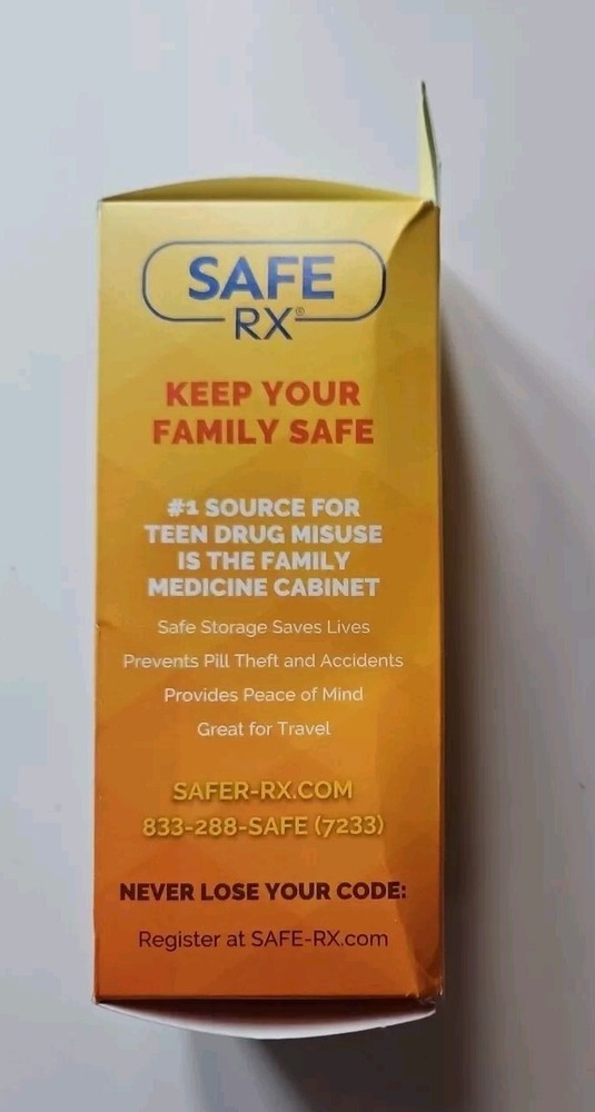 Safe RX Locking Pill Bottle (Blue) with Combination Lock