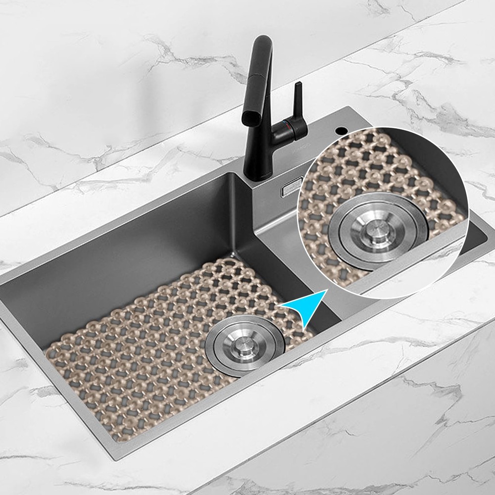 2 Pack Kitchen Sink Mat Plastic Protect Mat PVC Eco-friendly Kitchen Adjustab...