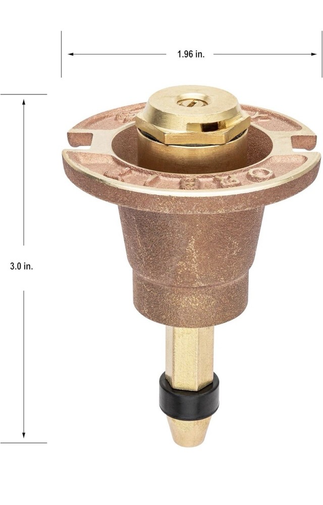 Orbit 54072 Brass Pop-Up Flush Head Sprinkler with Quarter Pattern Spray Nozzle
