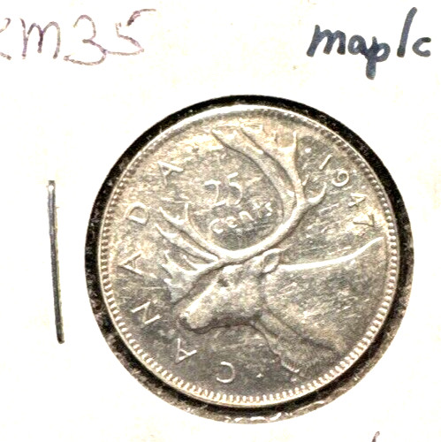 Canada 1947 maple leaf quarter KM 35 Unc (2)