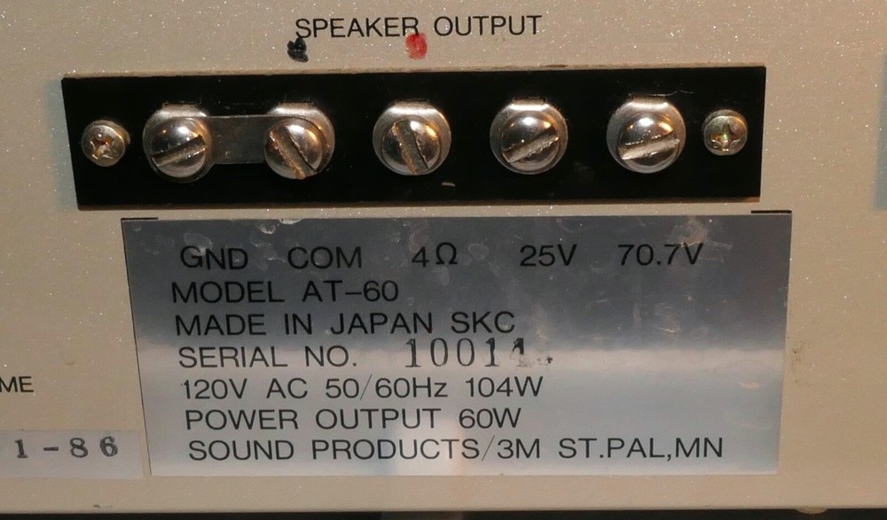 3M AT 60 AMPLIFIER