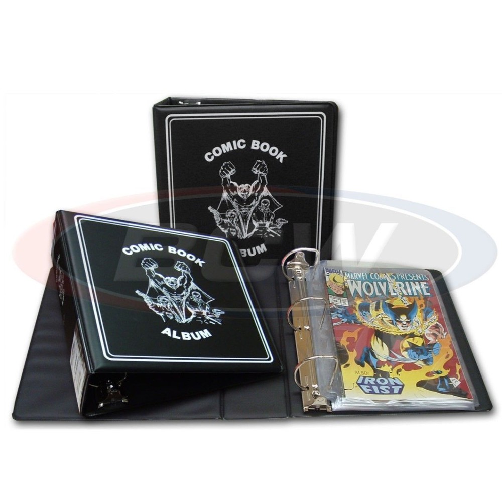 1 BCW 3" Heavy Duty D-ring Black Comic Book Binder Album