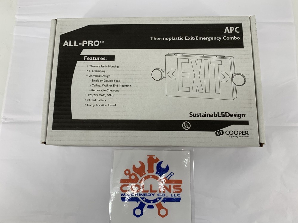 Cooper Lighting APC7R LED Combination Exit/Emergency Sign w/Battery Back-Up