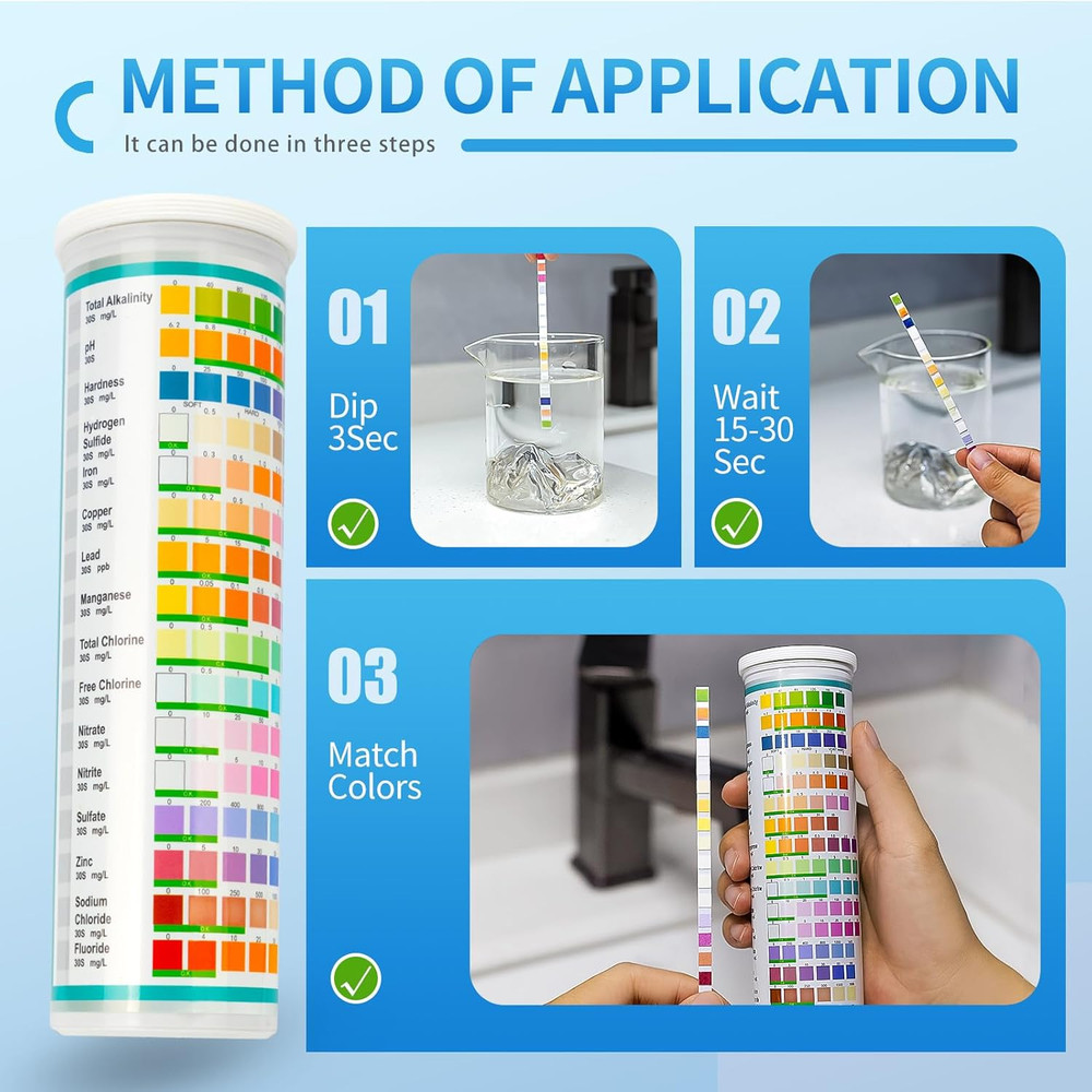 Water Testing Kits 125 Testing Strip 20 in 1 Complete Test Kits