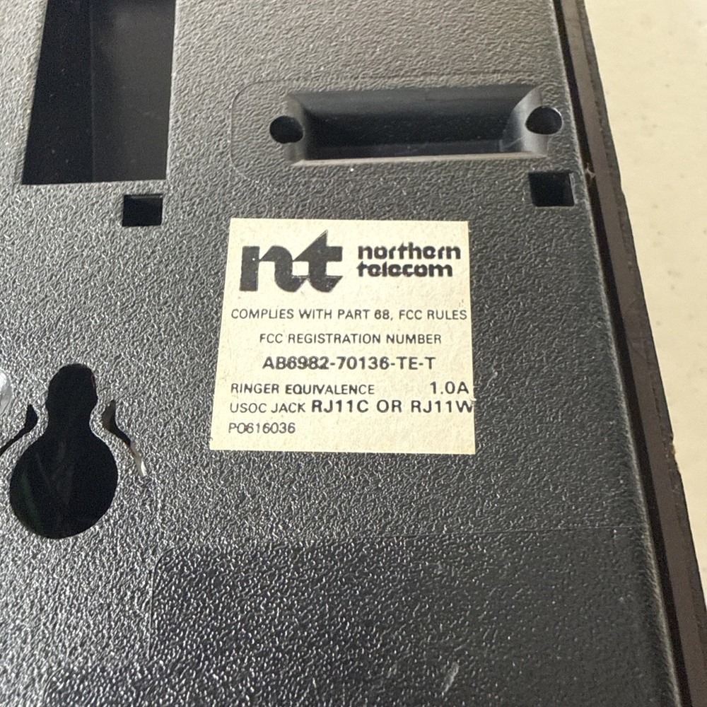 Northern Telecom Brown Leather Wrapped Push Button Telephone Prop