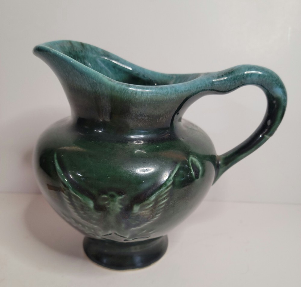 1940's Hull USA Drip Glazed Pitcher with American Eagle