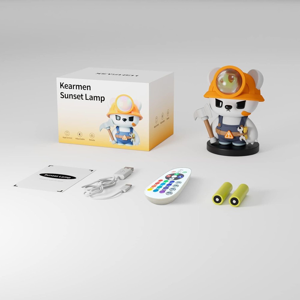 Night Light for Kids - Sunset Lamp Bear with APP Remote Control, Multicolor