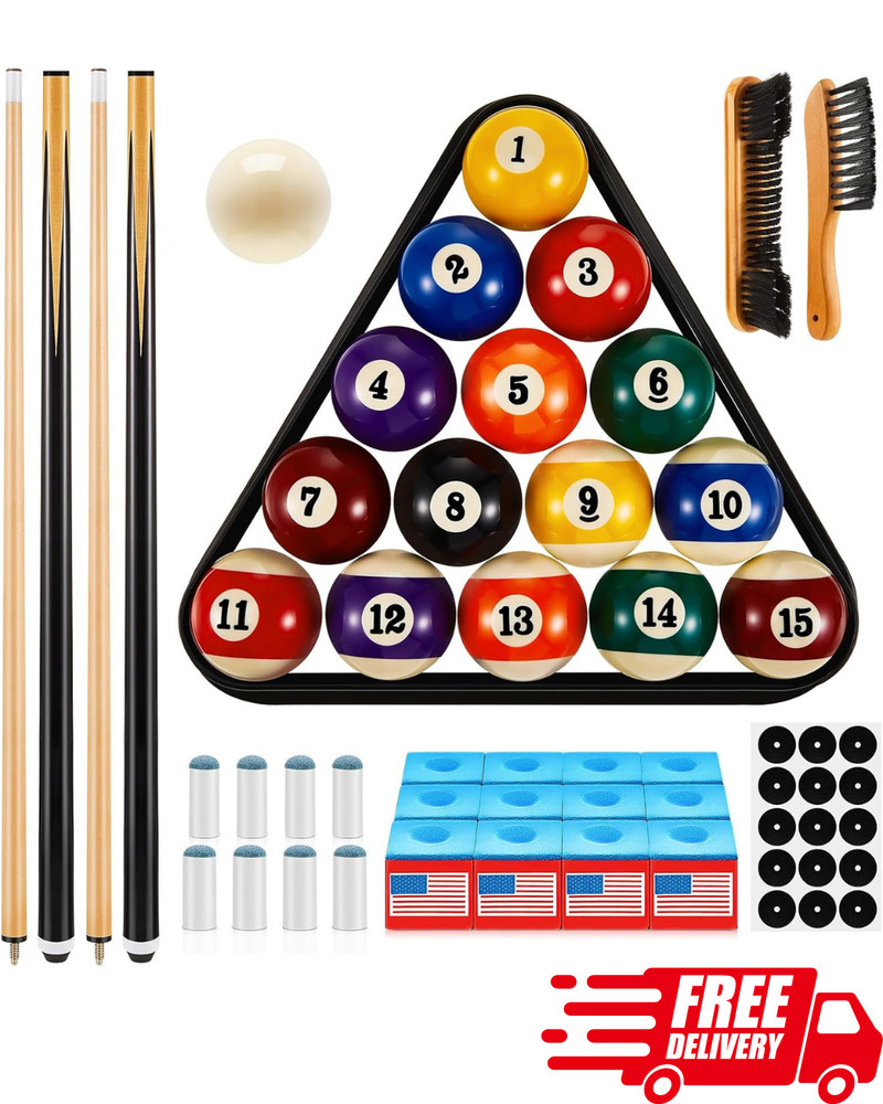 71pcs Pool Table Accessory Set with Balls, Triangle Rack, Chalk, Spots & Brush