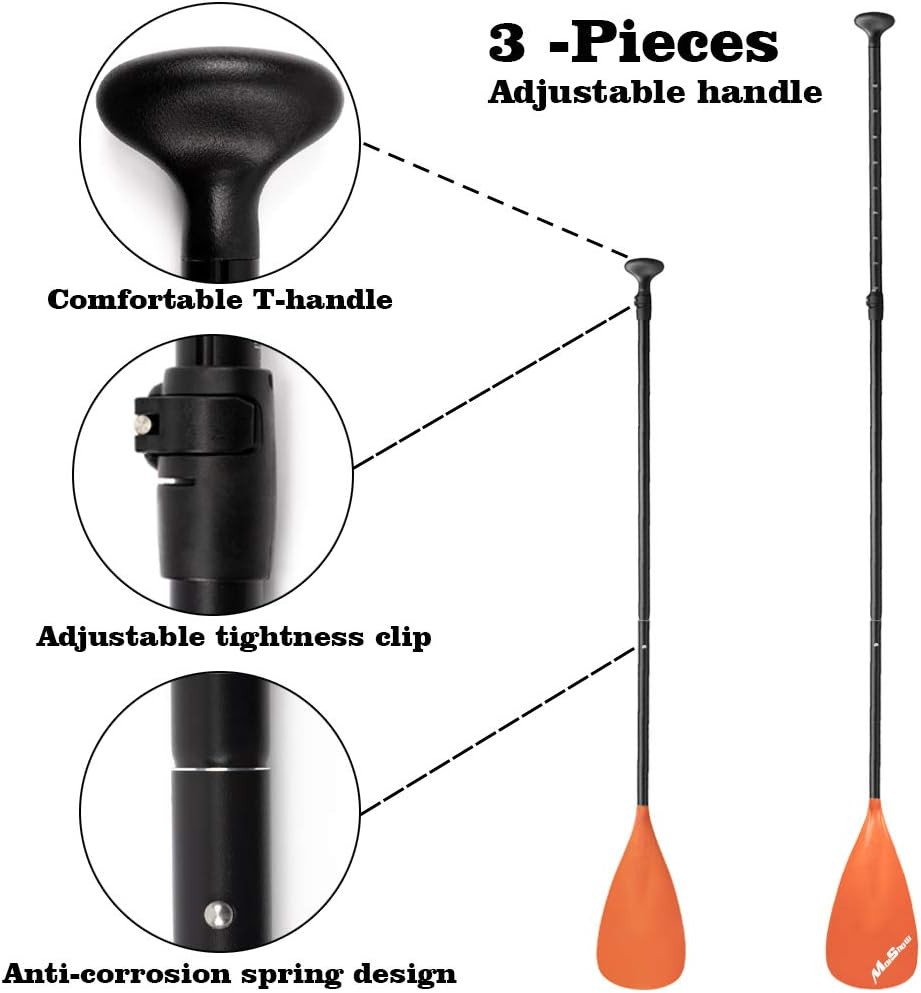 SUP Paddle - Adjustable 3 Pieces Stand Up Paddle Board Paddle with Unique Lock D