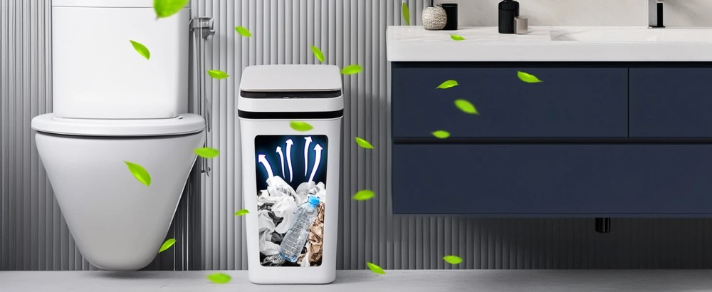 2 Pack 12L Bathroom Automatic Trash Cans Touchless Motion Sensor Slim with Lid