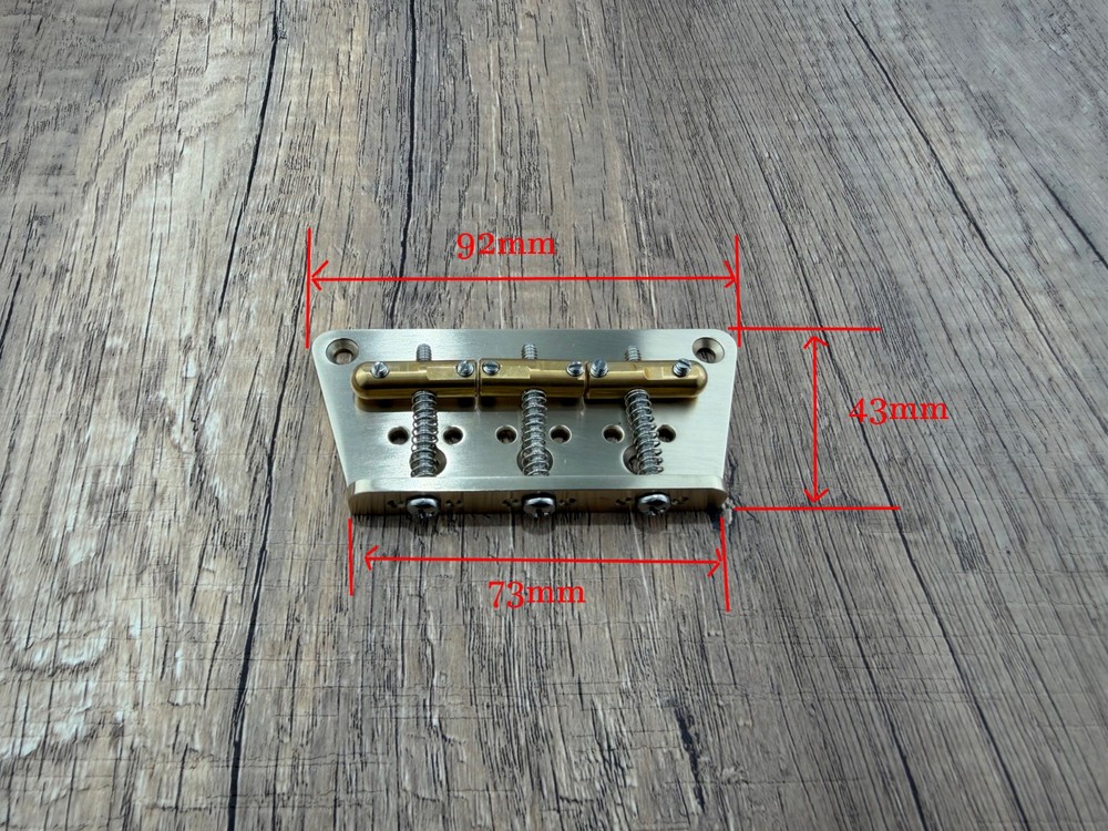 Brass Hardtail Hard Tail Fixed Guitar Bridge For 2-1/8'' String Spacing Chrome