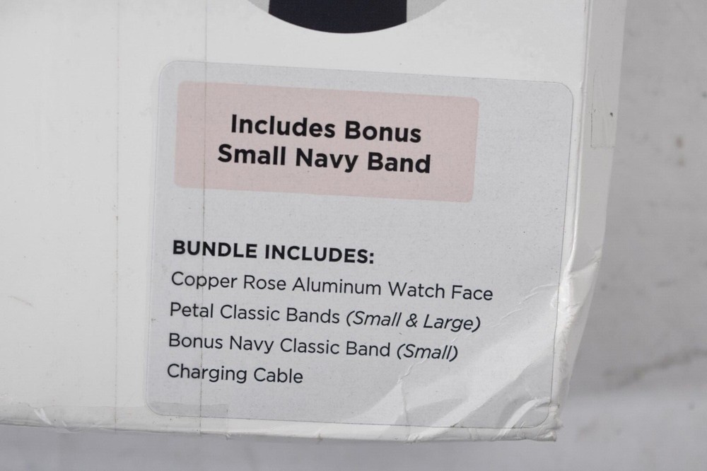 Fitbit Versa 2 Copper Rose Smartwatch With Small & Large Navy Classic Bands