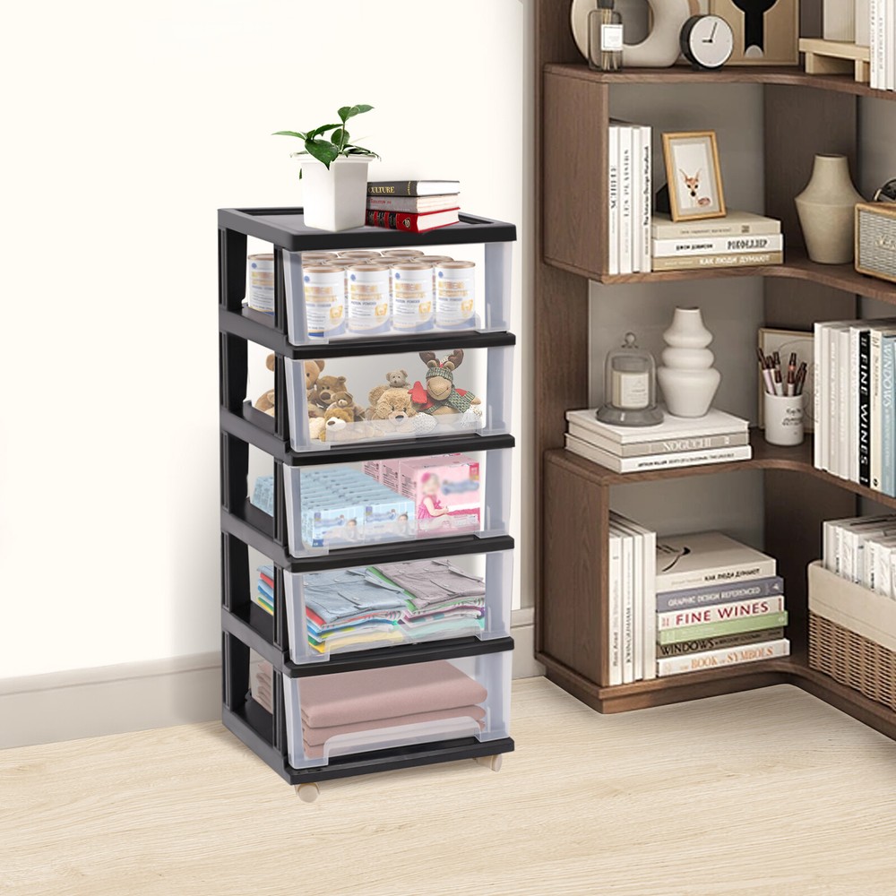 Plastic Storage Drawers, 5 Plastic Drawer Storage ,Plastic Organizer Drawer Cart