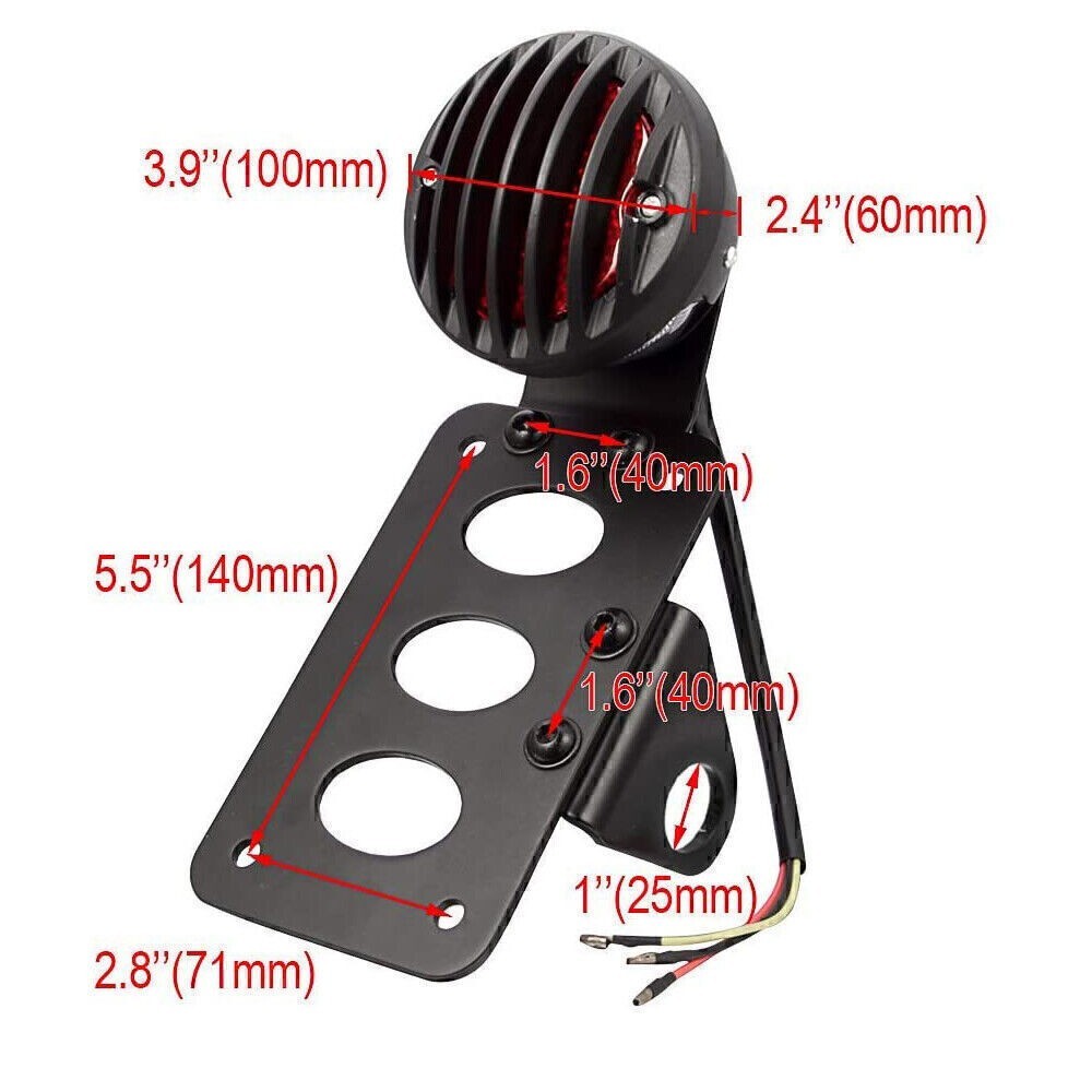 For Harley Chopper Bobber Tail Light Side Mount Side Mount License Plate Bracket
