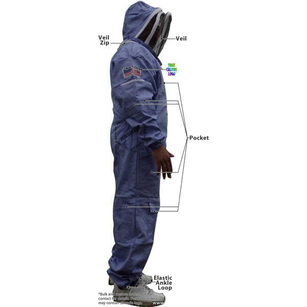 Purple Beekeeper Full Bee Suit Medium | Removable Veil, Zippered Design