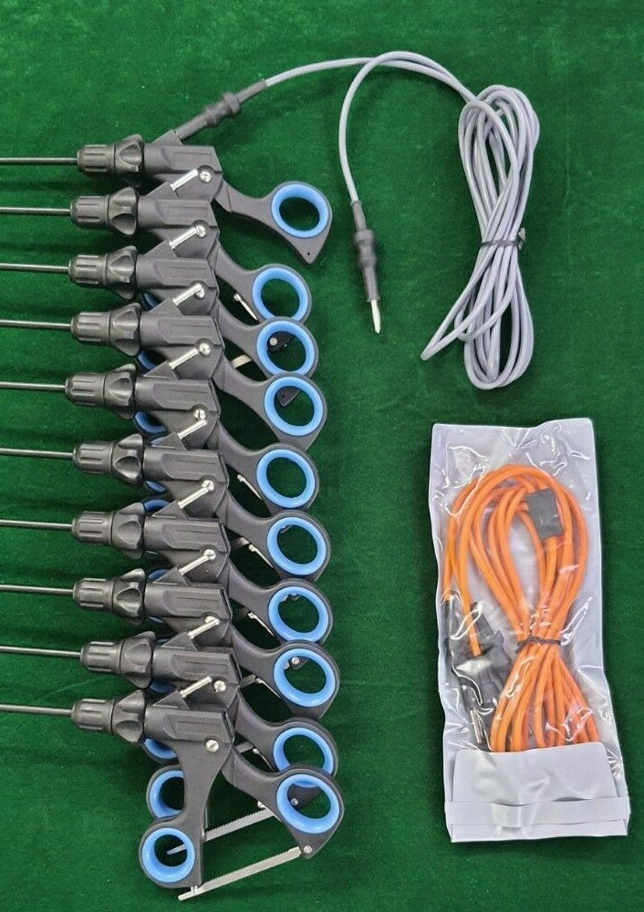 10pc Laparoscopic Grasping Forceps 5mmx330mm with Cable Reusable Instruments