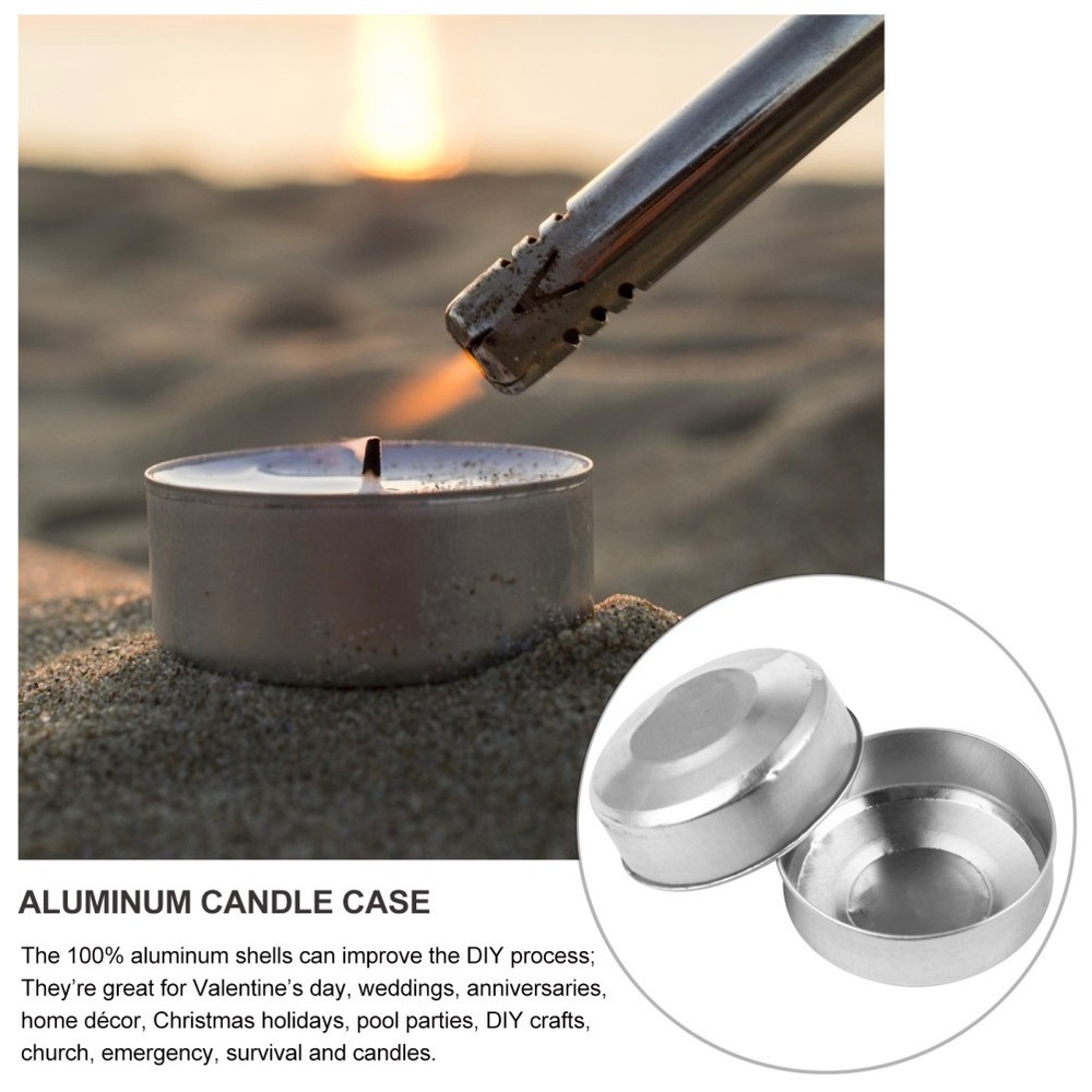 100Pcs Aluminum Cases for Tea Light Tins Empty Candle Containers