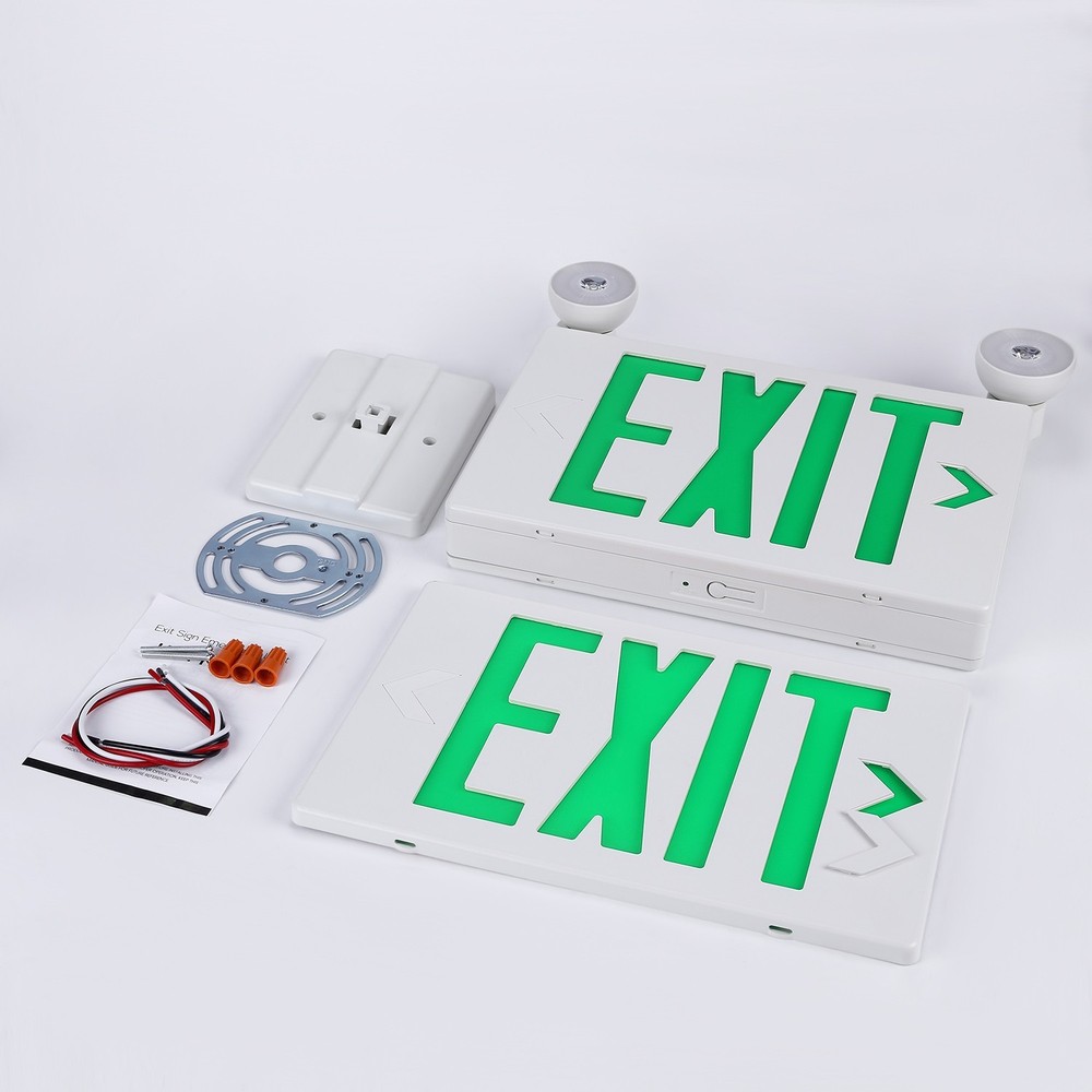 4 Pack LED Exit Sign Emergency Light, Compact Combo UL924, Battery Backup