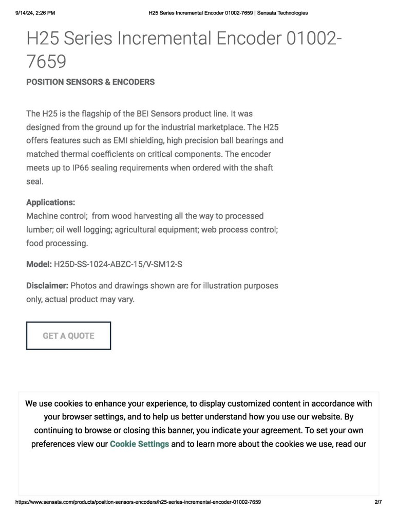 Baldor 1/4HP DC Motor with Encoder 90v