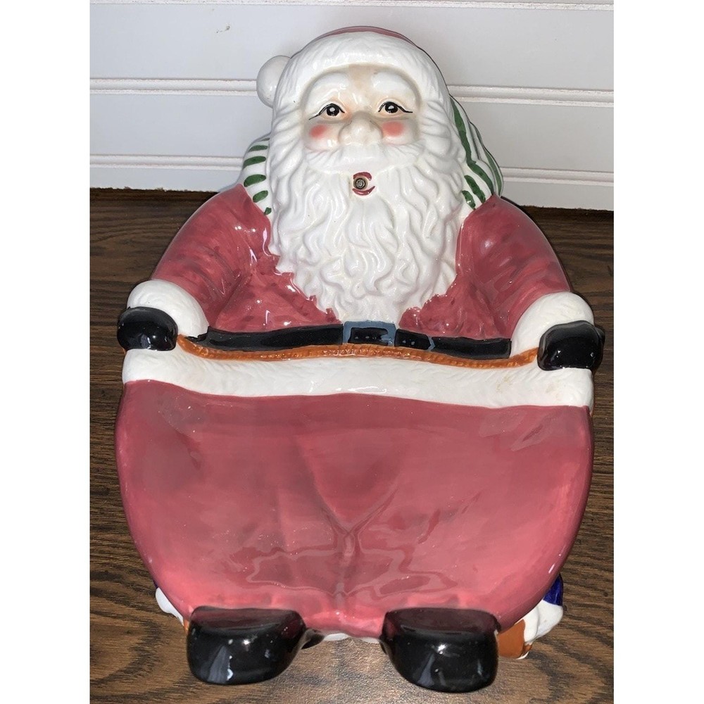 Santa Lying Down Talking Candy Dish Works With Batteries Motion Sensor