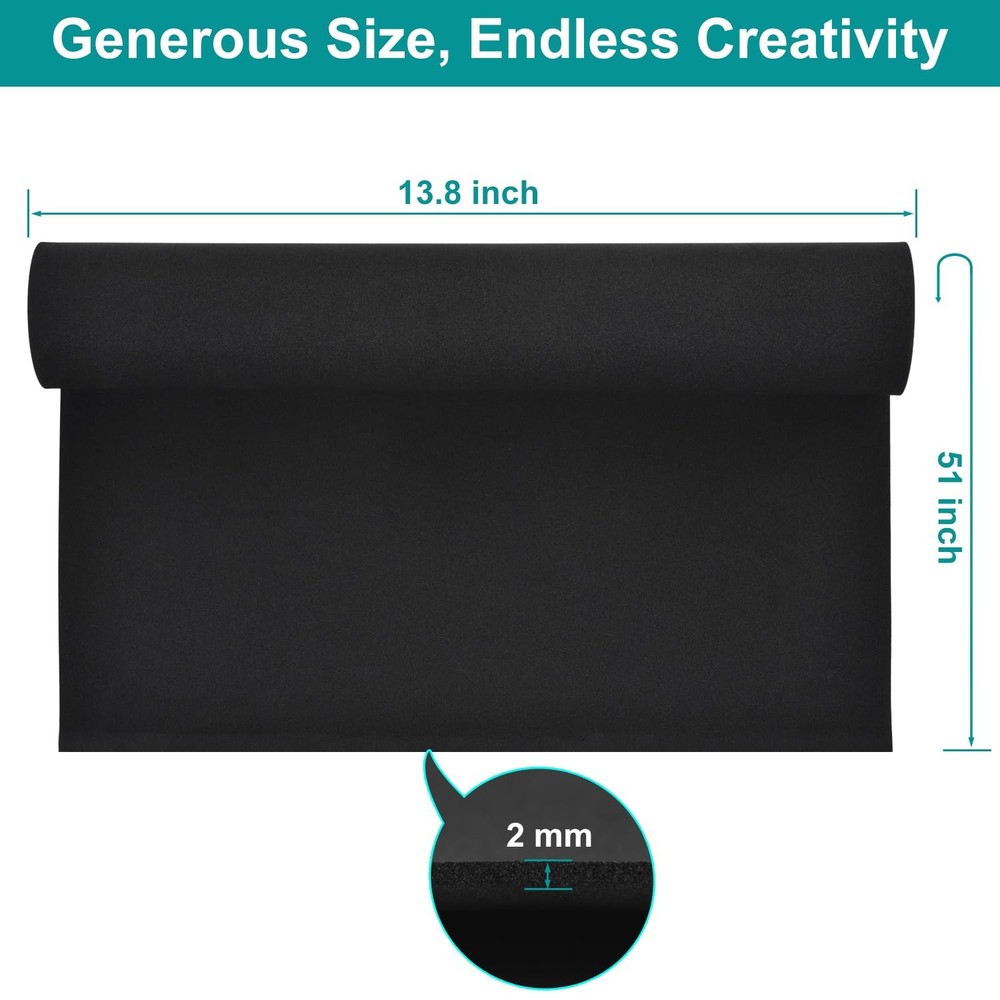 EVA Foam Roll - Sheets for Crafts,Cosplay 2MM-Thickness, Black