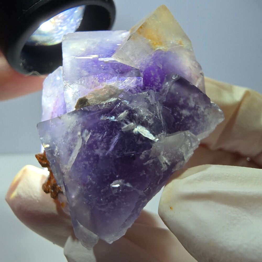 Phantom Fluorite Cube Specimen, purple white Okorusu, Namibia 45*37*26mm