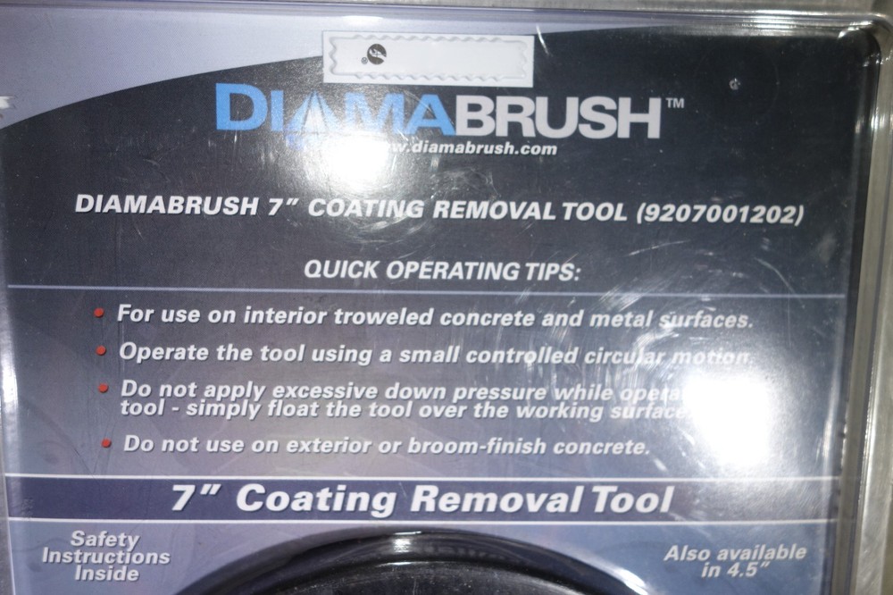 Diamabrush 7" inch Concrete Abrasive Coating Removal Tool 8 Replaceable Blades