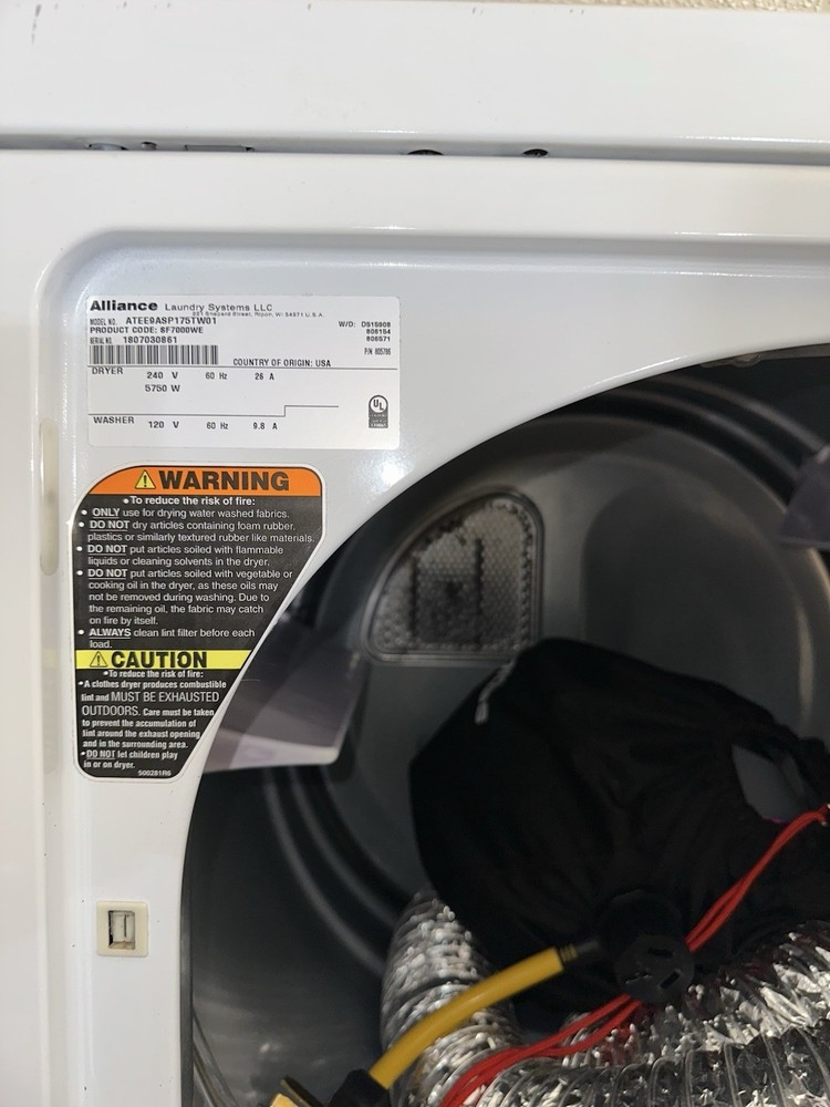 Speed Queen SF7000WE Stackable Electric Front-Loading Washer Dryer White