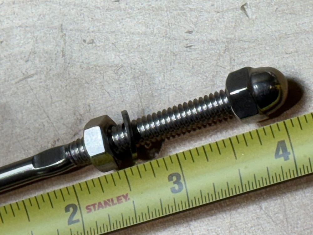 200 QTY - Stainless Steel Threaded Stud End Fitting for 1/8" Cable Rail Bit Tool
