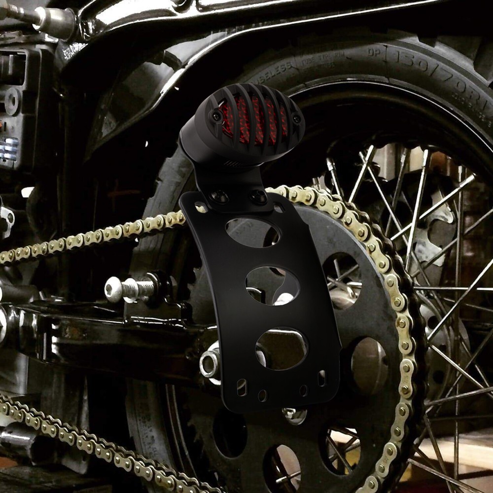 Motorcycle Side Mount License Plate Bracket Tail Light For Harley Chopper Bobber