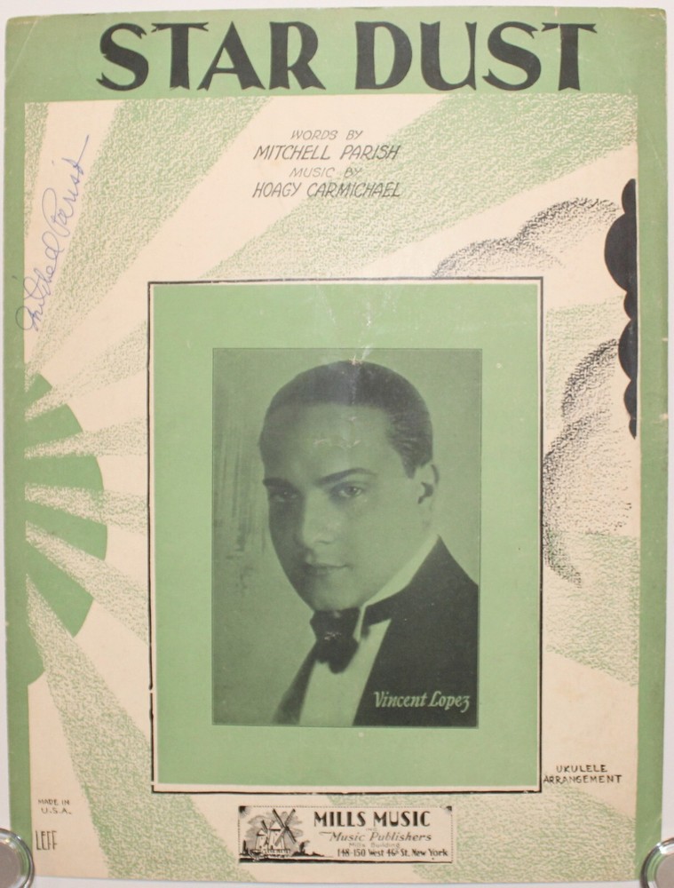 Songwriter Mitchell Parish Signed Sheet Music