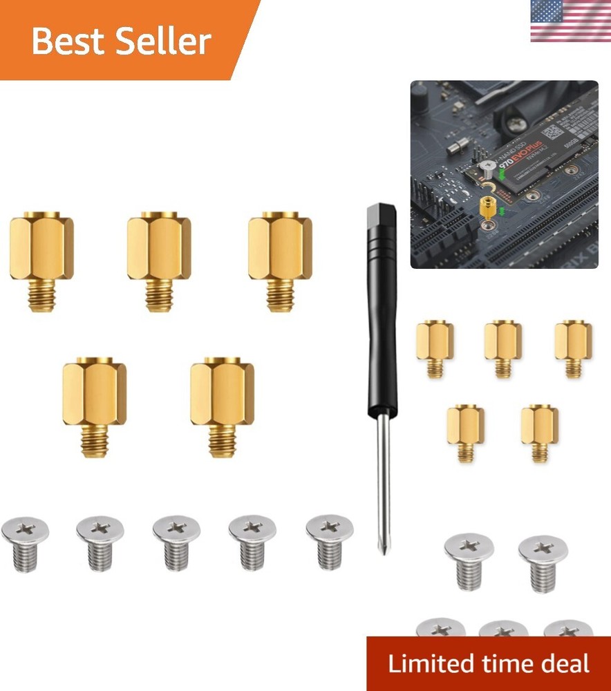 Brass M.2 SSD Mounting Screws & Standoffs Set for ASUS Motherboard Support