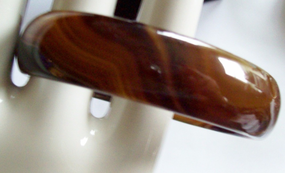 Stunning Vintage Coffee & Cream AGATE Bangle Bracelet