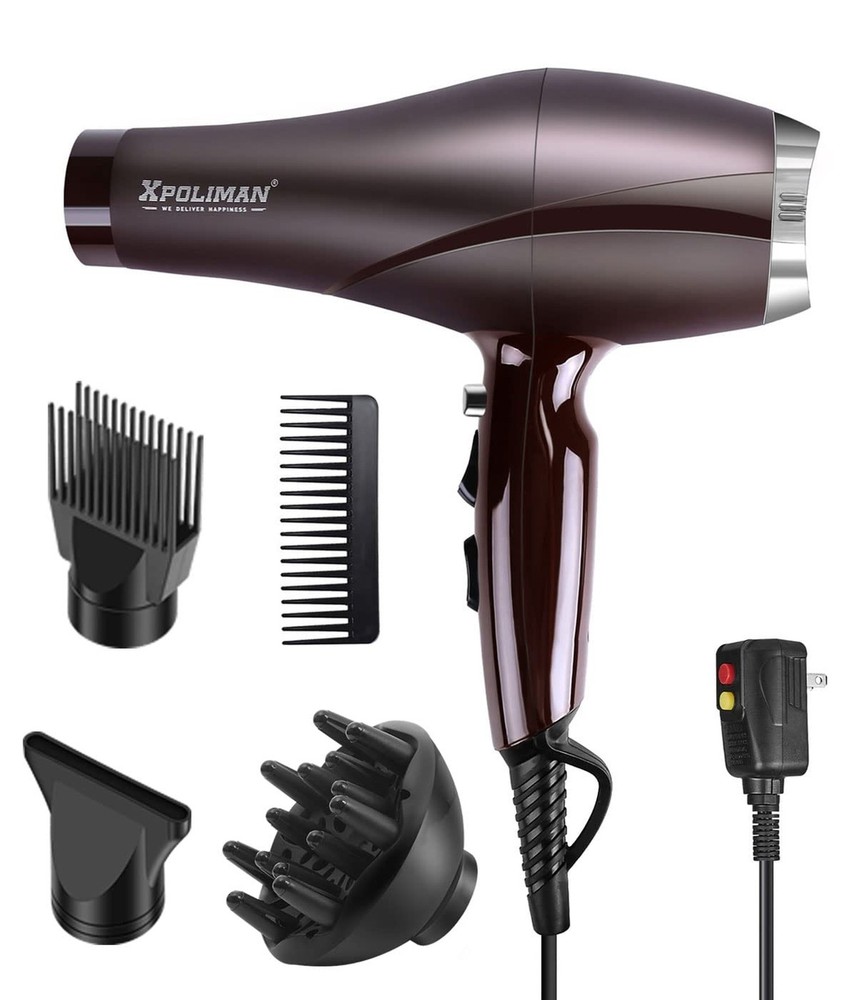 Xpoliman 2000 Watt Hair Dryer, Negative Ionic Blow Dryer with Diffuser Concen...