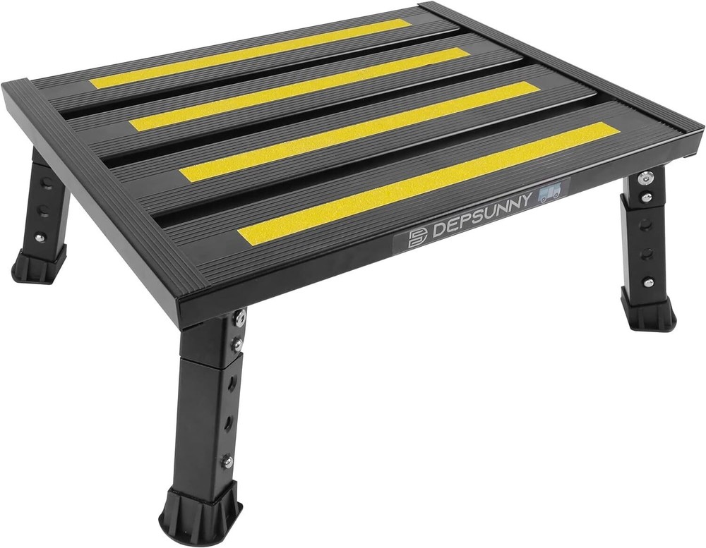 Adjustable Height Aluminum Stable Foldable Platform Step Stool Non-Slip Portable