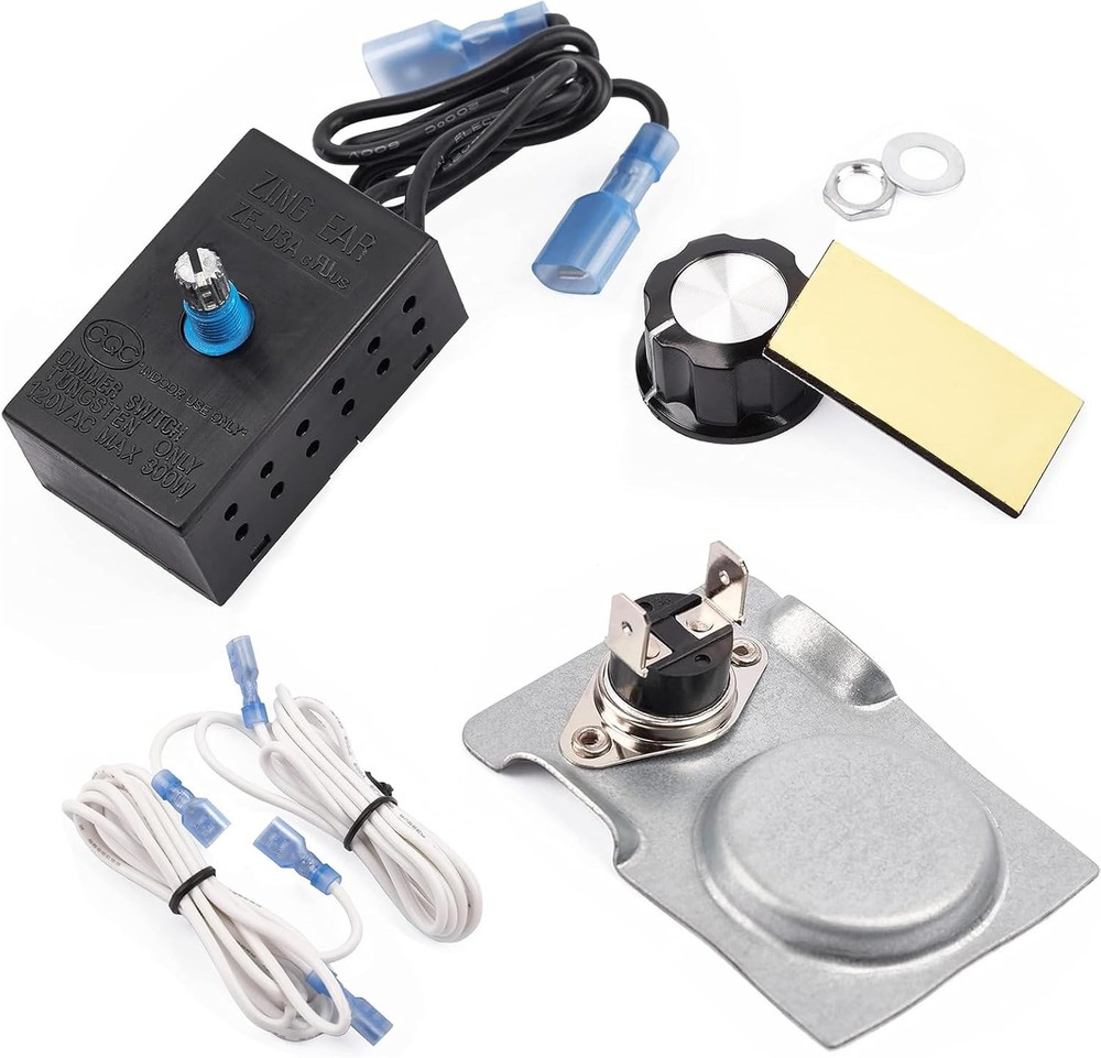Hiorucet Fireplace Thermostat & Rheostat + Switch + Wire