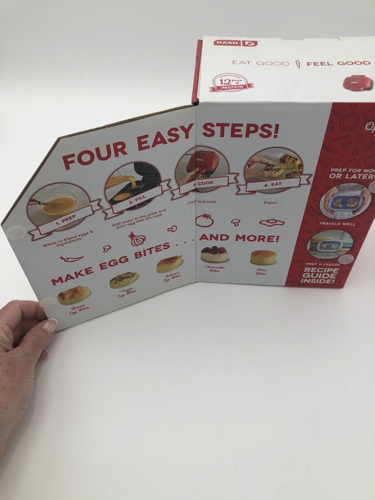 DASH Egg Bite Maker Fast Heating w/ 4 Silicone Molds & Recipe Guide NEW!