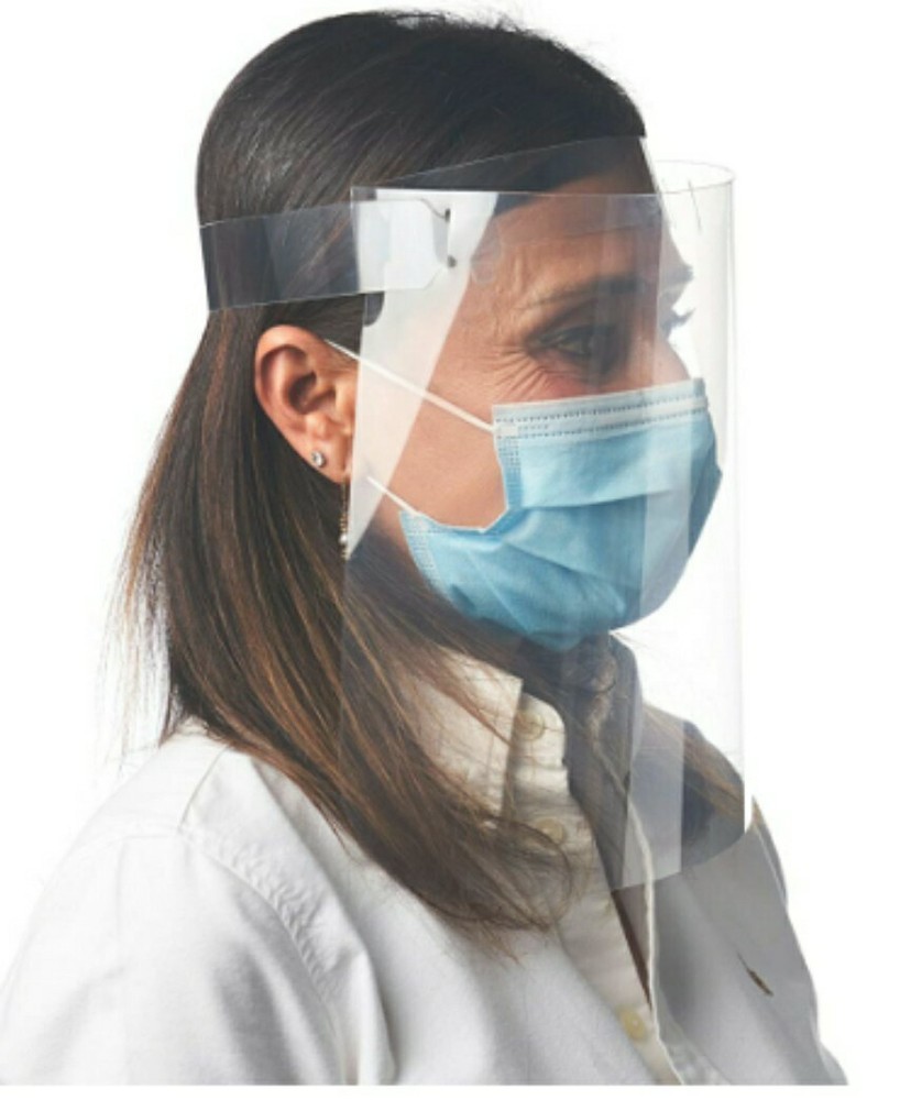 100 Pack Plastic Face Shields - Protective Face Shield for Adults - ADJUSTABLE