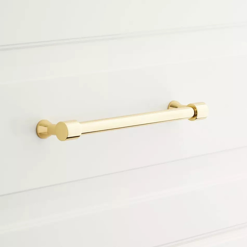 Signature Hardware 6" Strasbourg Solid Brass Cabinet Pull -Polished Brass