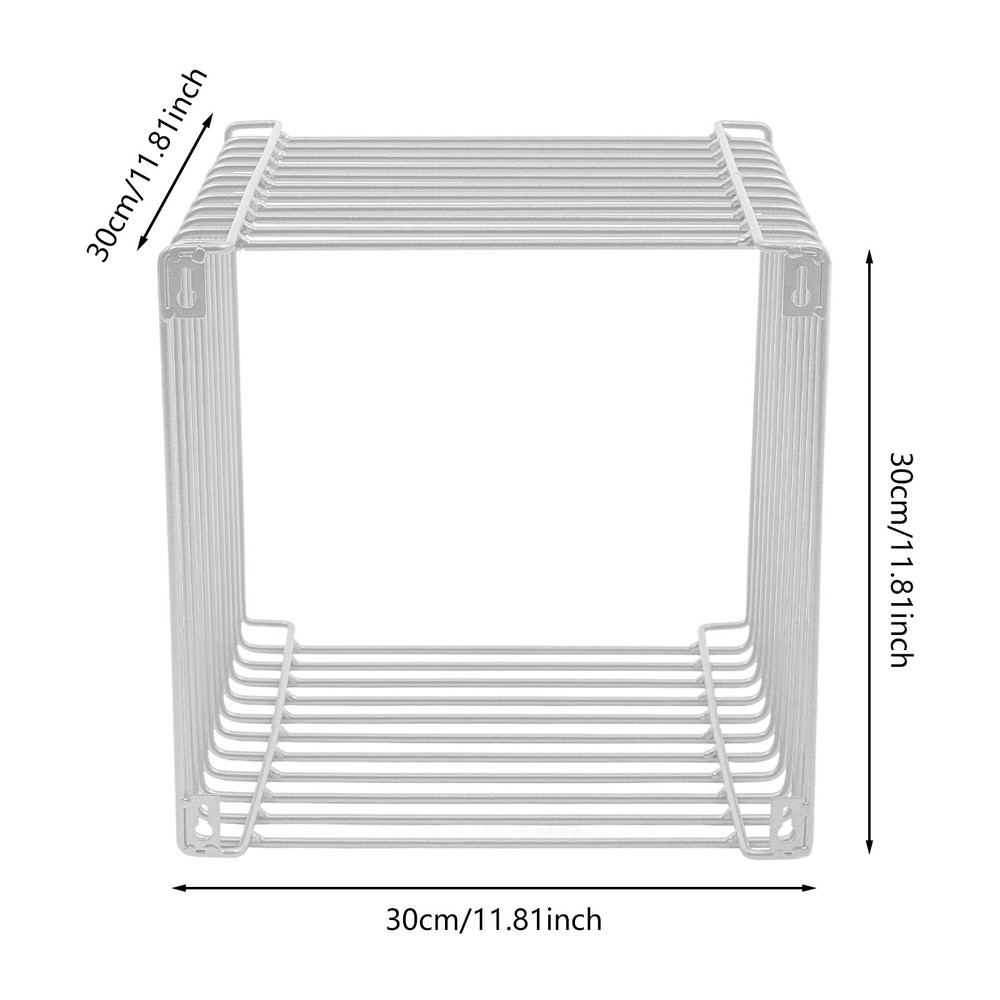Side Table Square Geometry Side Table Linear Metal End Table 120kg/264.55lbs