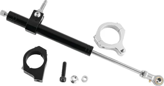 Black Al Steering Damper Dampener Stabilizer Kit Dyna Super Glide Custom 06-14