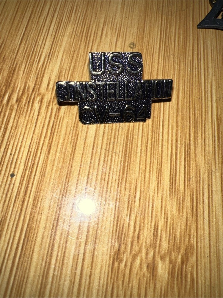 Military Hat | Lapel Pin: USS Constellation CV-64 Script Pin