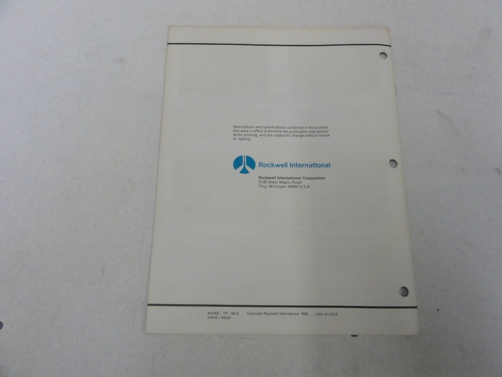 Rockwell Driver Controlled Full Locking Main Differential Reference Manual