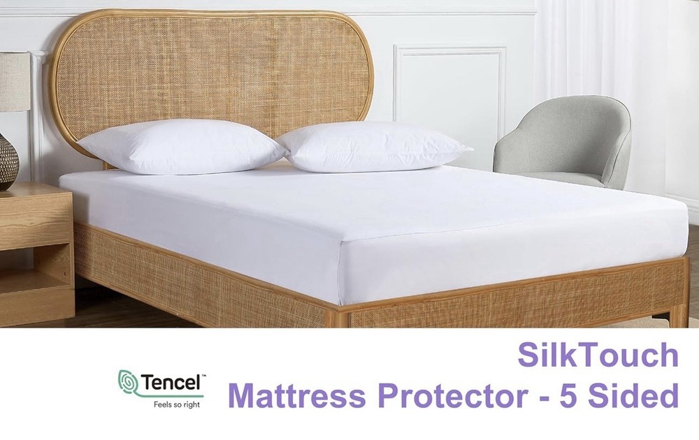 Mattress Protector 5 Sided PROTECT MYSLEEP Twin Size Mattress Protector - White