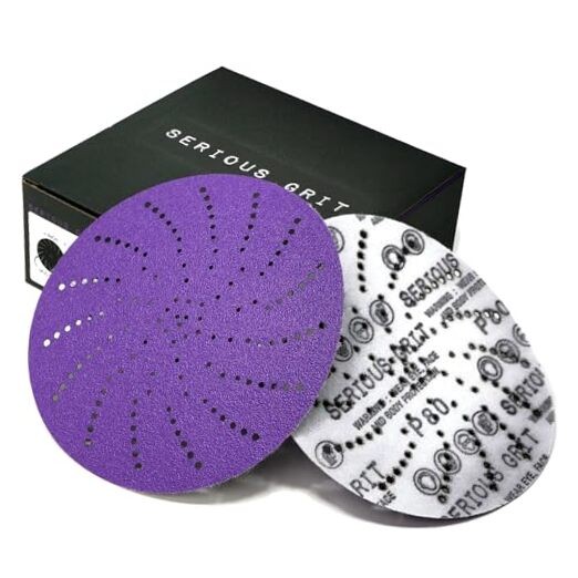 6-Inch Ceramic Multi-Hole Hook & Loop Sanding Discs - Advanced Grain 80 Grit