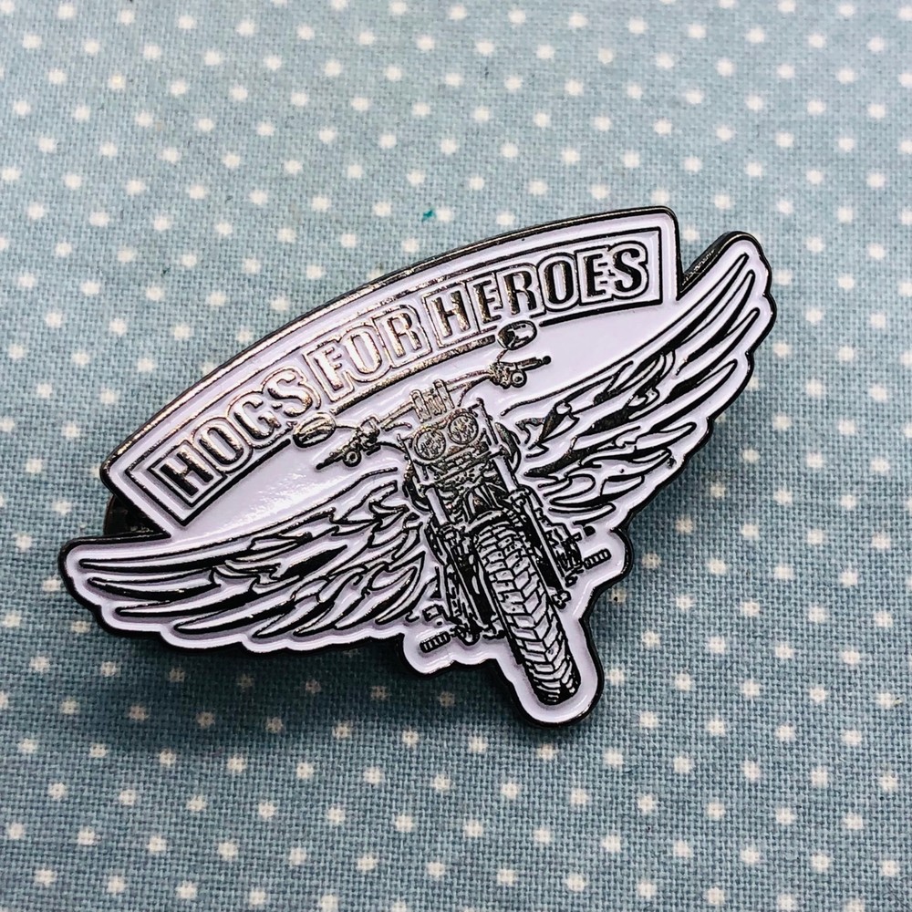 Hogs for Heroes Motorcycle Support Group Member Vest Lapel Pin