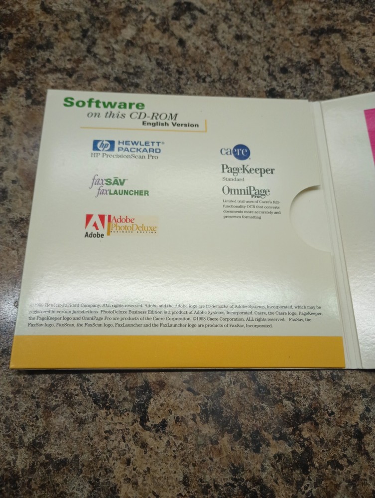 Vintage 1998 HP Scanning Software Precision Scan Pro on CD