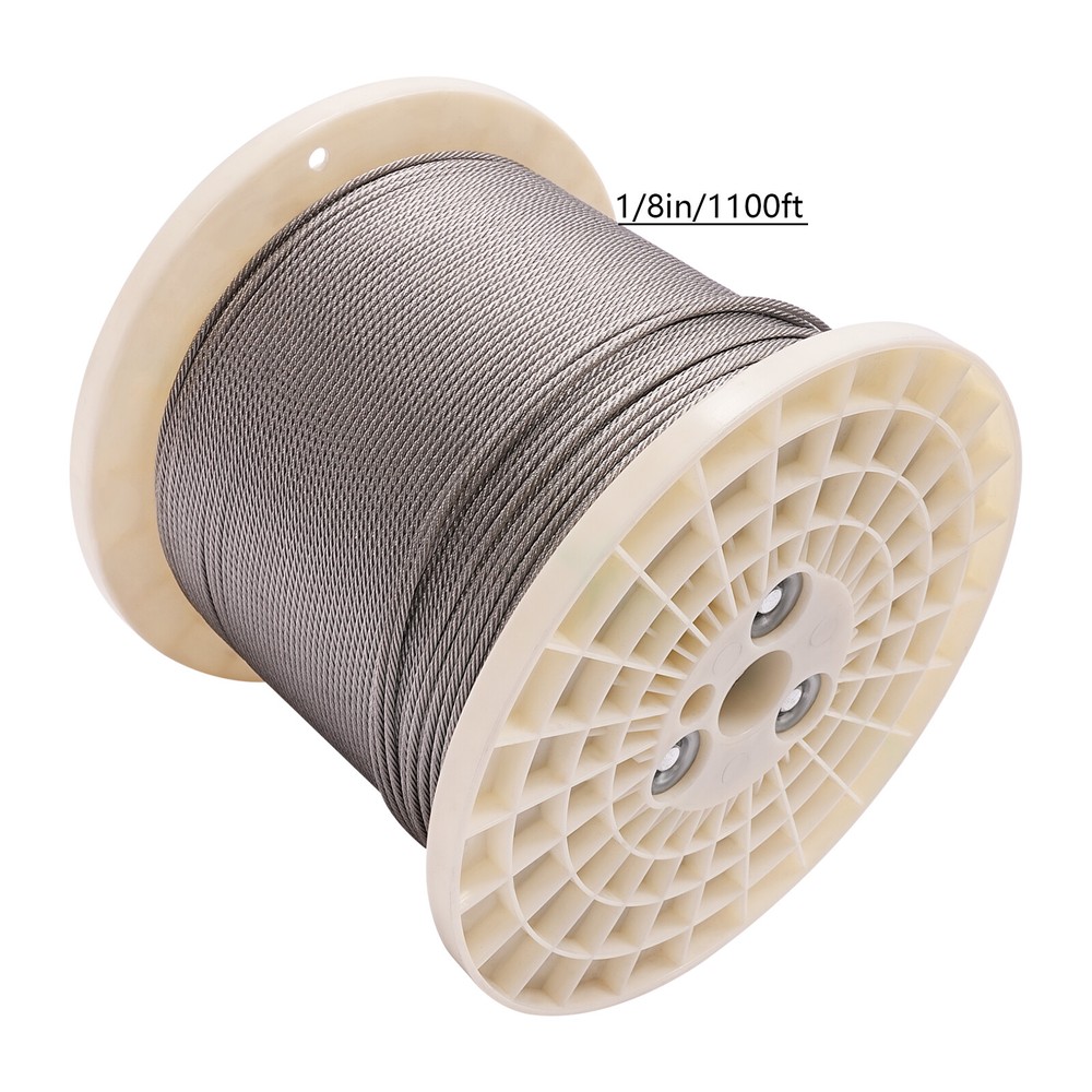 1/8 " Stainless Steel Diameter Deck Railing Cable Wire Rope Braided Cable 1100ft