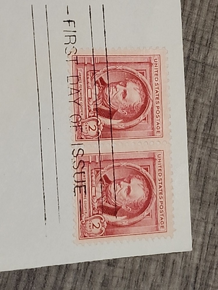 US 1940 First Day Issue, 2c James Fenimore Cooper, Pair - #C35